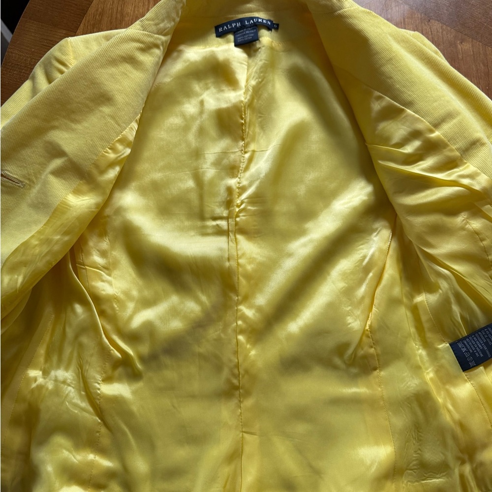 Ralph Lauren Bright Yellow 100% cotton, made in Italy Blazer - Picture 9 of 12